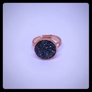 Blue adjustable ring rose gold
